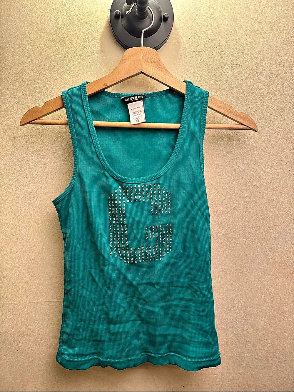 GUESS Jeans Tank Top in Green Size Small